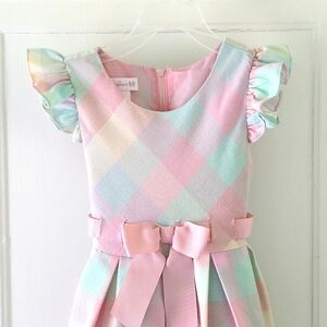 Bonnie Jean Pastel Plaid Spring Dress
